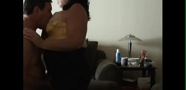  My BBW Dressed up in Skirt and Corset to vibrate her Pussy while sucking